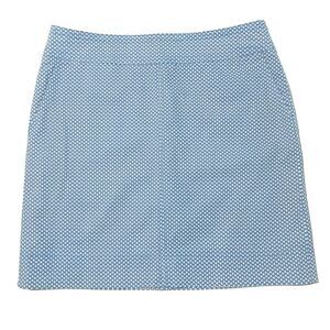 Talbots Nautical Blue White Sailboat Print Twill Pencil Skirt 12‎ Cotton Spandex